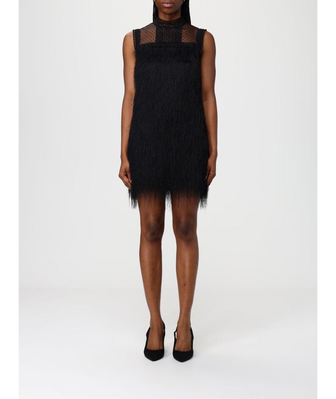 TWIN-SET Черное полиэстеровое платье, фото 4