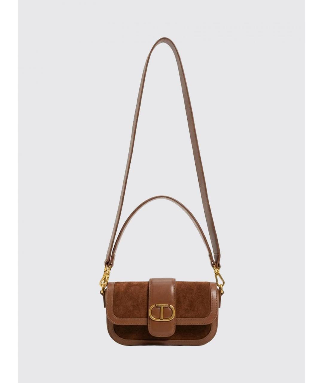 TWIN-SET Коричневая сумка через плечо из искусственной кожи, фото 4