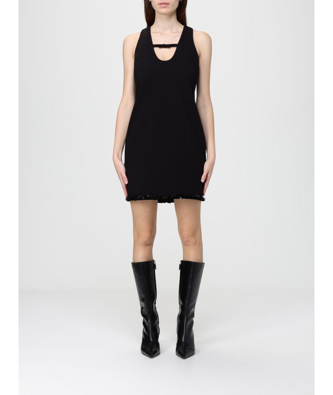 TWIN-SET Черное полиэстеровое платье, фото 4