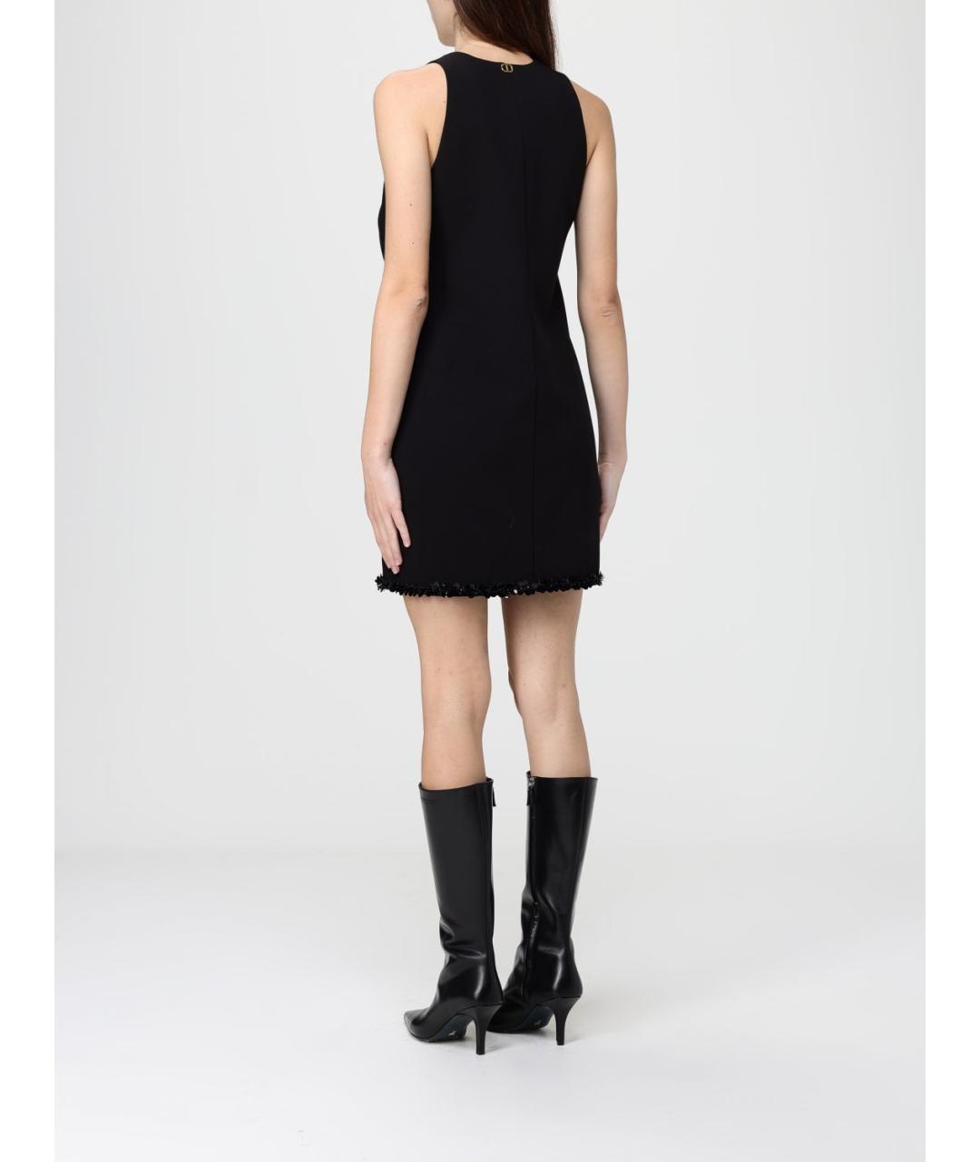 TWIN-SET Черное полиэстеровое платье, фото 2