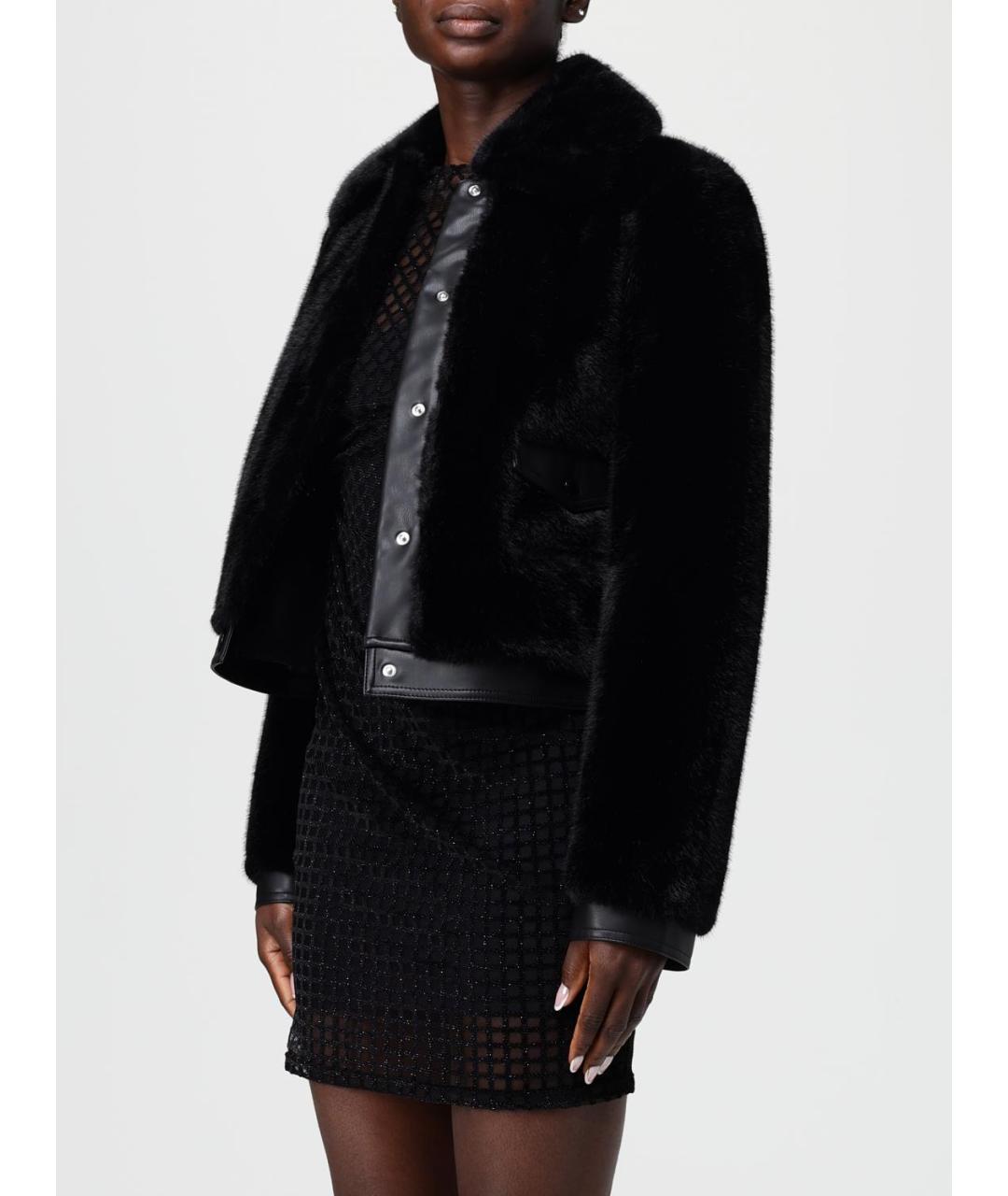 PATRIZIA PEPE Черная полиэстеровая шуба, фото 3