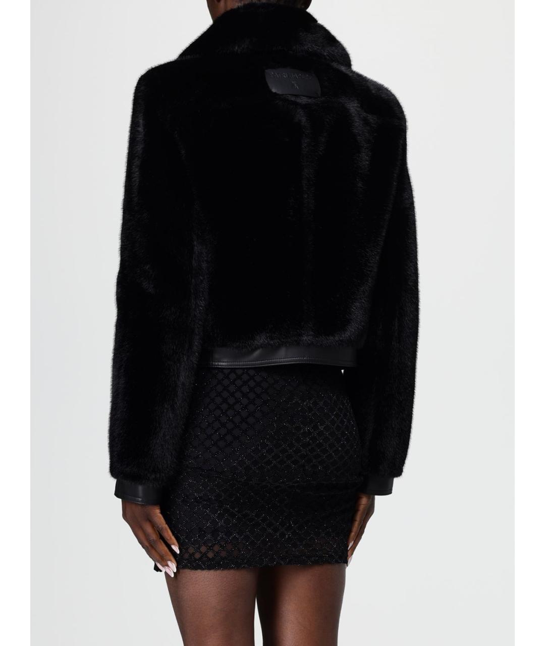 PATRIZIA PEPE Черная полиэстеровая шуба, фото 2