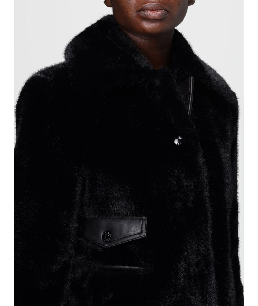 PATRIZIA PEPE Черная полиэстеровая шуба, фото 4