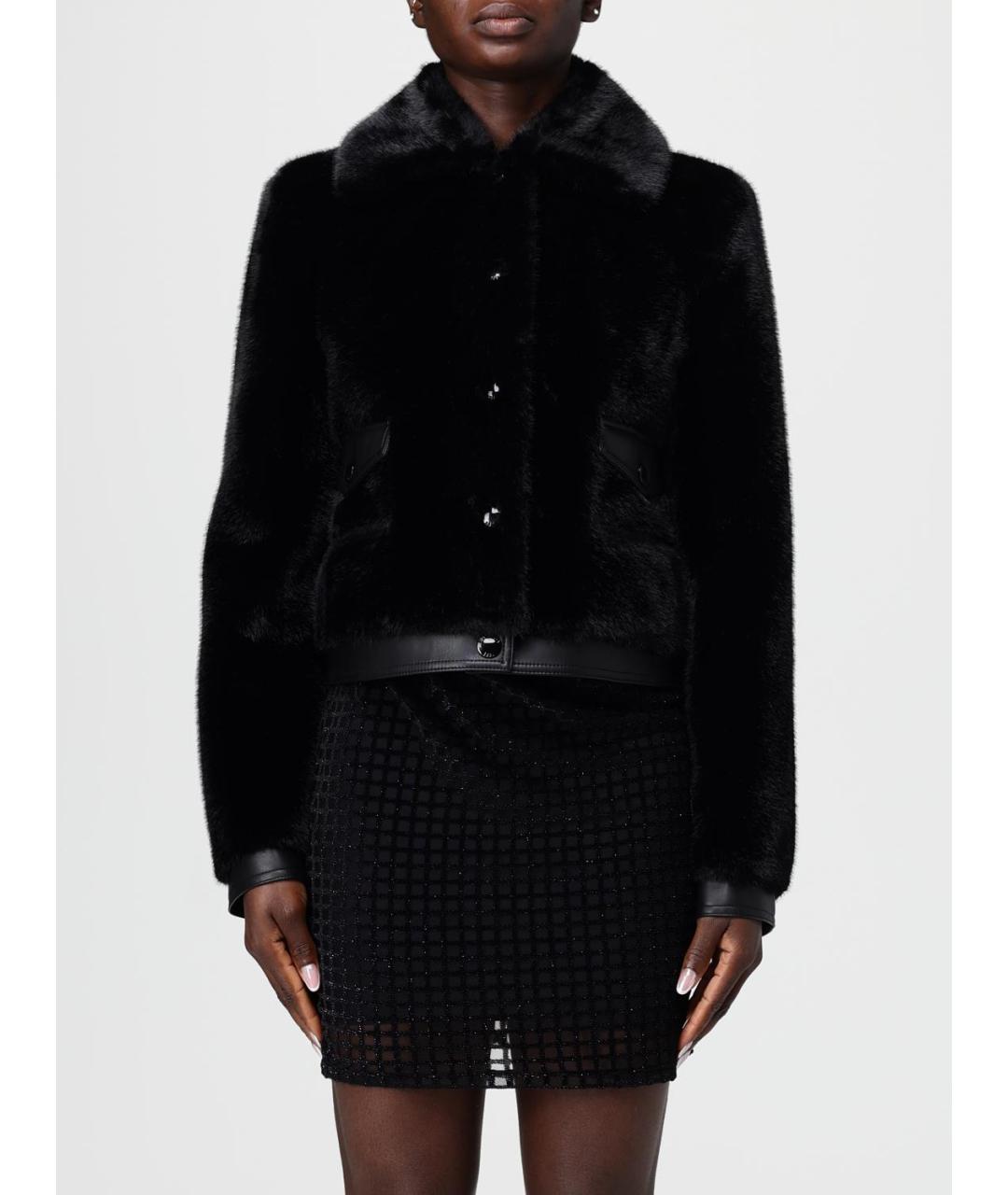 PATRIZIA PEPE Черная полиэстеровая шуба, фото 5