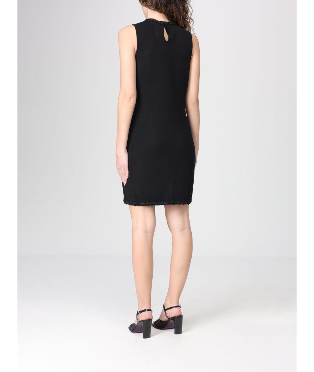 TWIN-SET Черное вискозное повседневное платье, фото 2