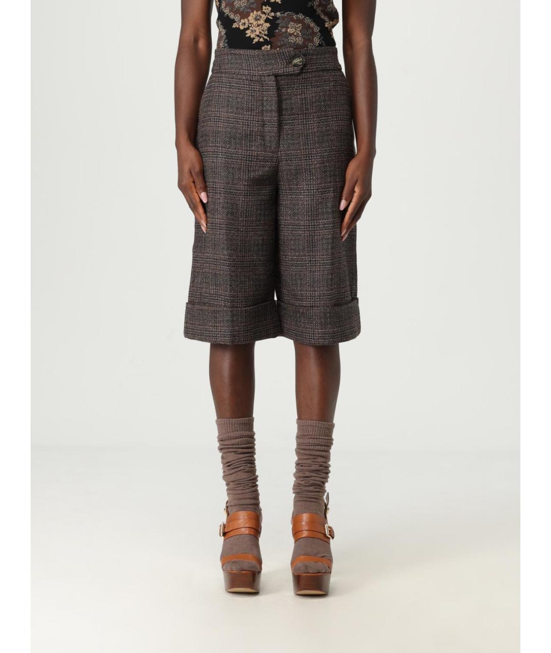 ANTONIO MARRAS Коричневые вискозные шорты, фото 6