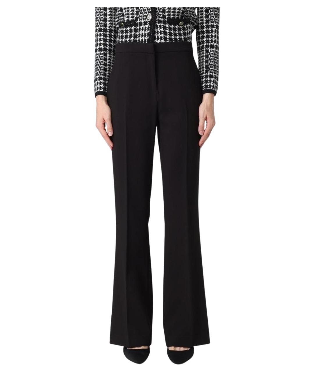 TWIN-SET Черные полиэстеровые брюки узкие, фото 1