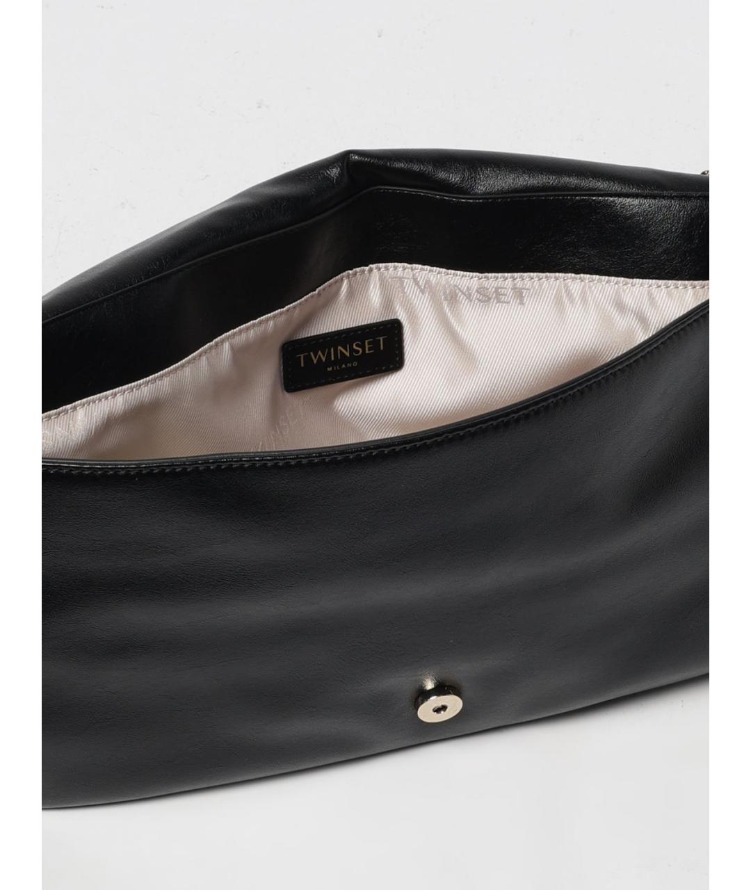 TWIN-SET Черная сумка через плечо из искусственной кожи, фото 3