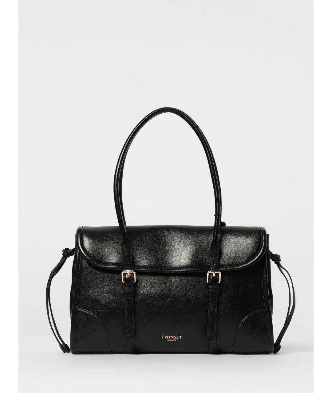 TWIN-SET Черная сумка через плечо из искусственной кожи, фото 4