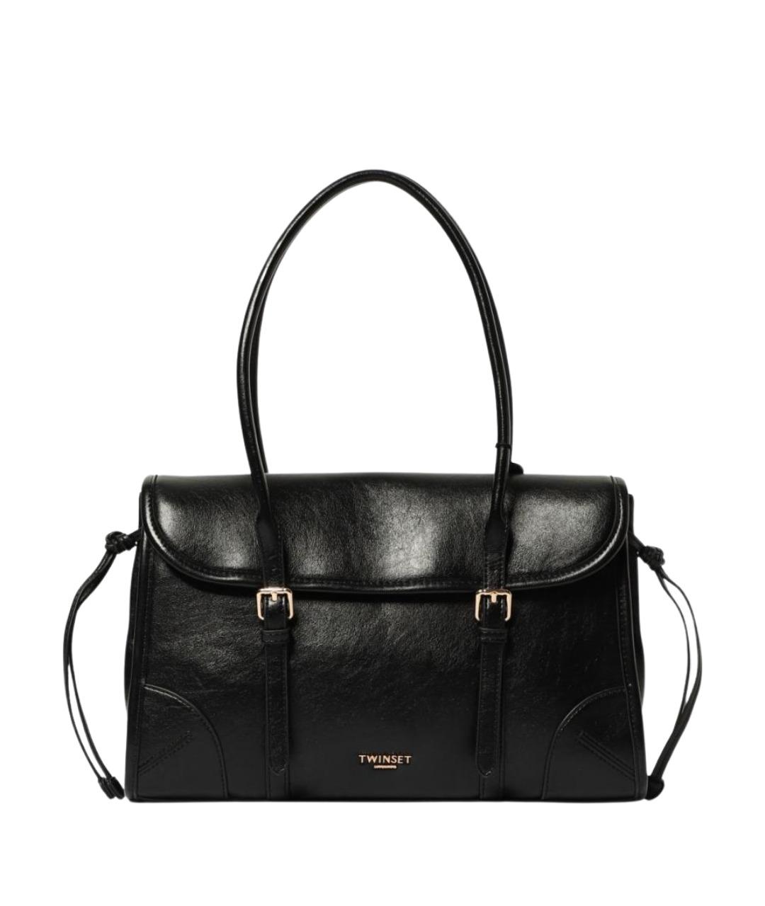 TWIN-SET Черная сумка через плечо из искусственной кожи, фото 1