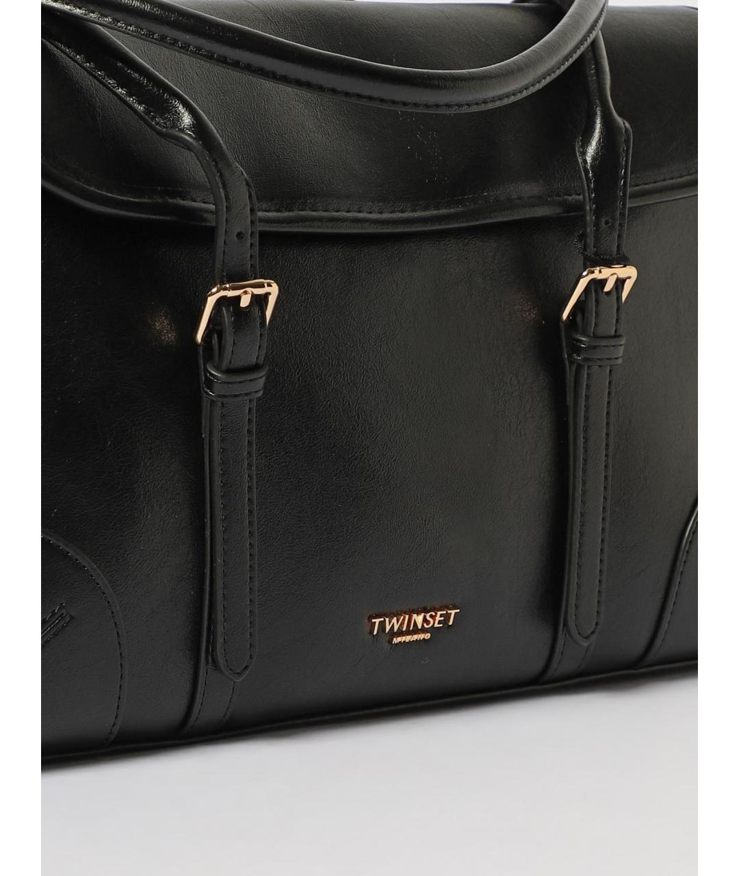 TWIN-SET Черная сумка через плечо из искусственной кожи, фото 3