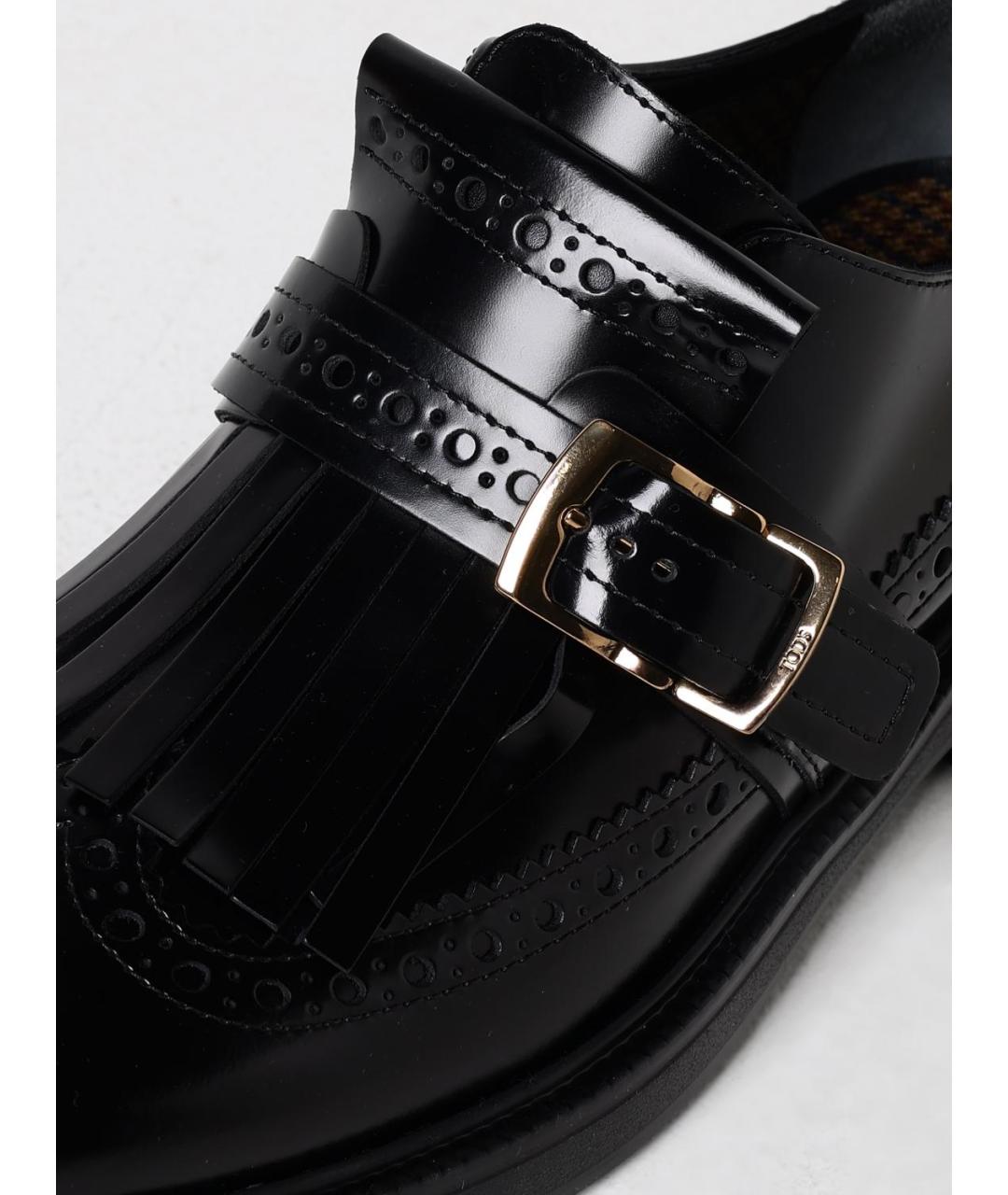 TOD'S Черные кожаные лоферы, фото 4