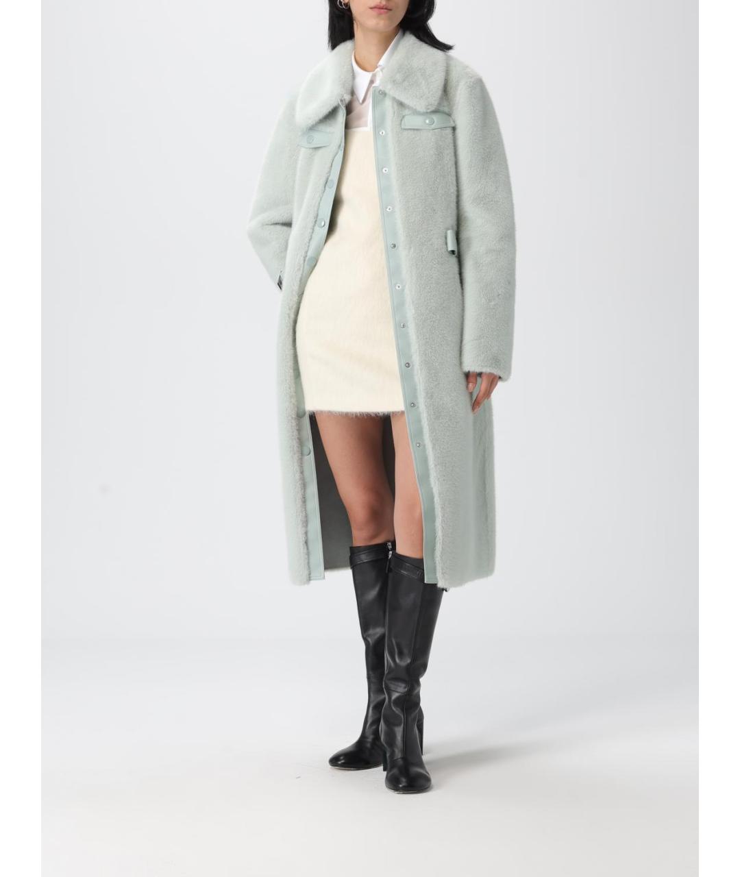 PATRIZIA PEPE Зеленые полиэстеровое пальто, фото 5