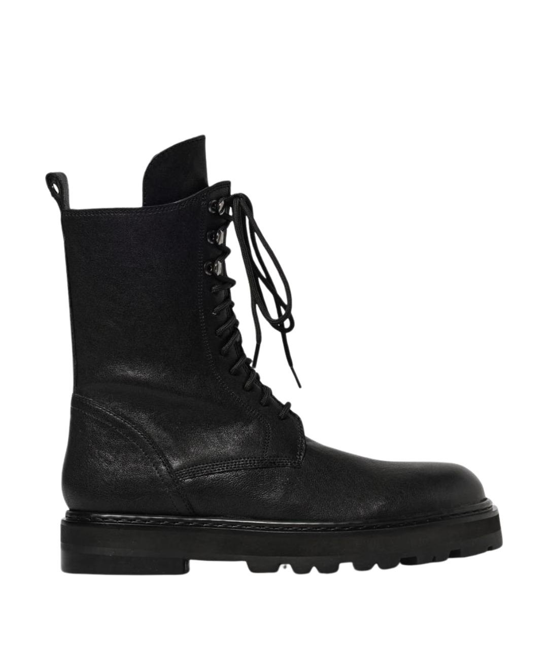 PATRIZIA PEPE Черные кожаные ботинки, фото 1
