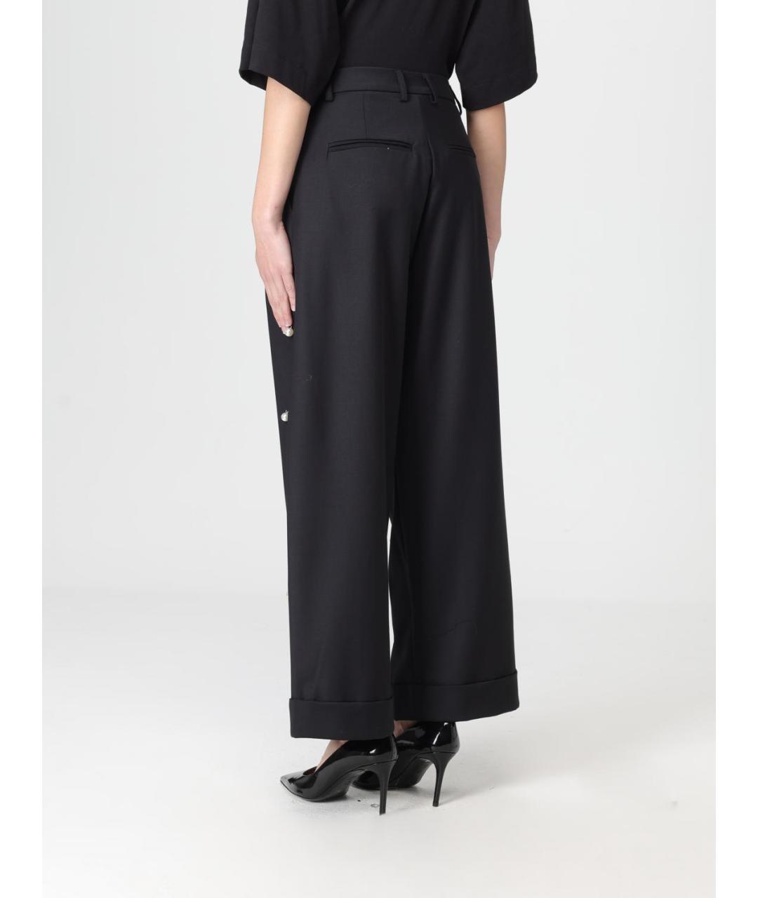 MEIMEIJ Черные шерстяные прямые брюки, фото 3