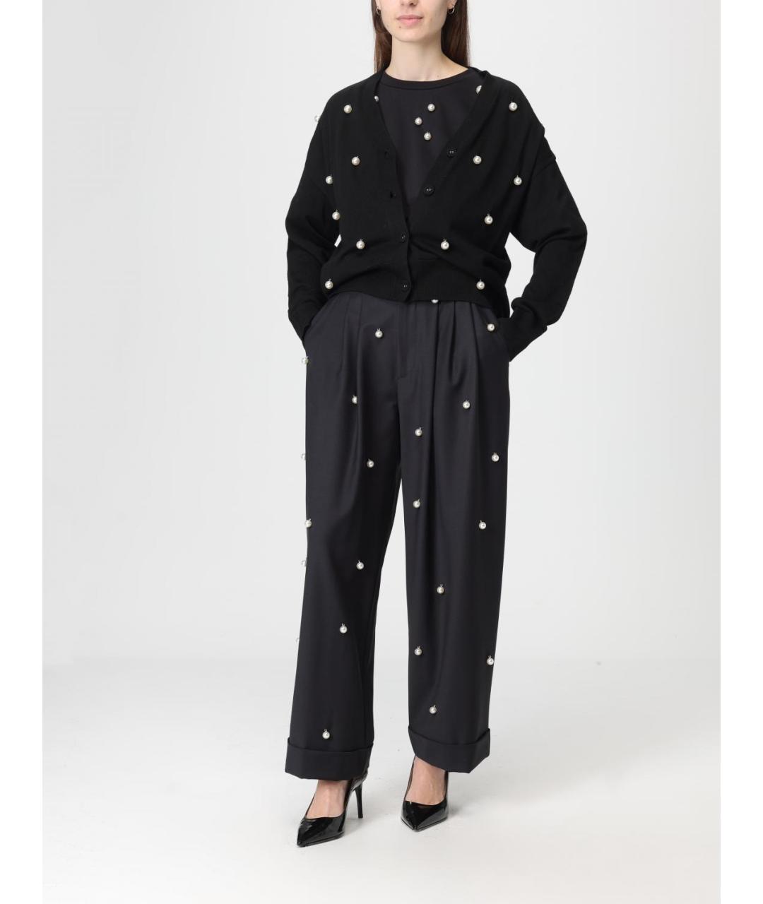 MEIMEIJ Черные шерстяные прямые брюки, фото 2