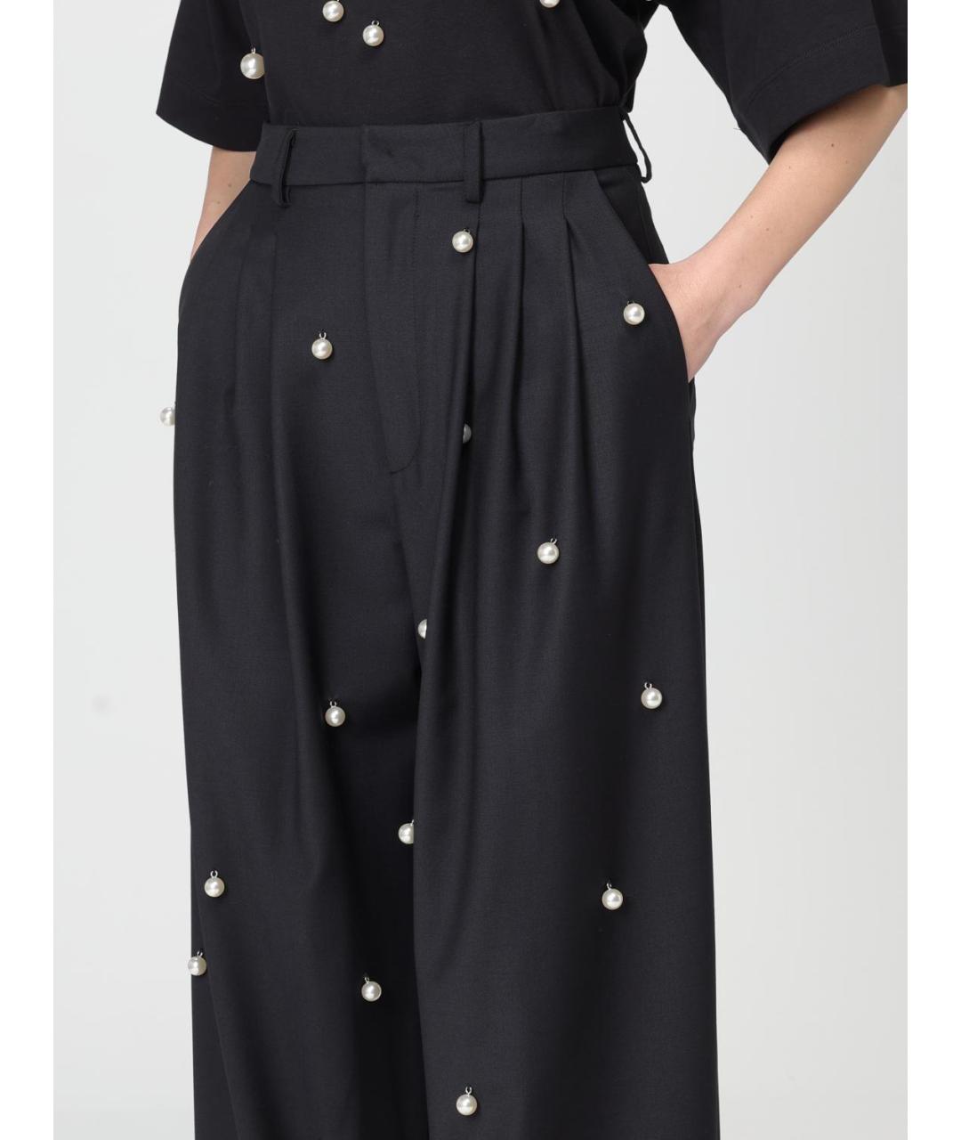 MEIMEIJ Черные шерстяные прямые брюки, фото 4