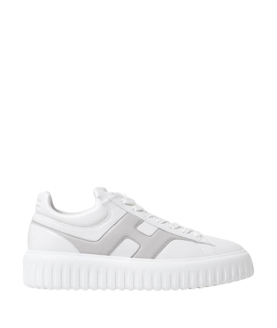 HOGAN Белые кожаные низкие кроссовки / кеды, фото 1