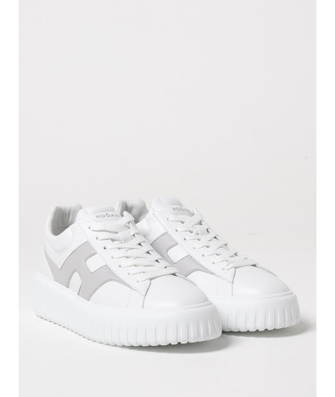 HOGAN Белые кожаные низкие кроссовки / кеды, фото 2