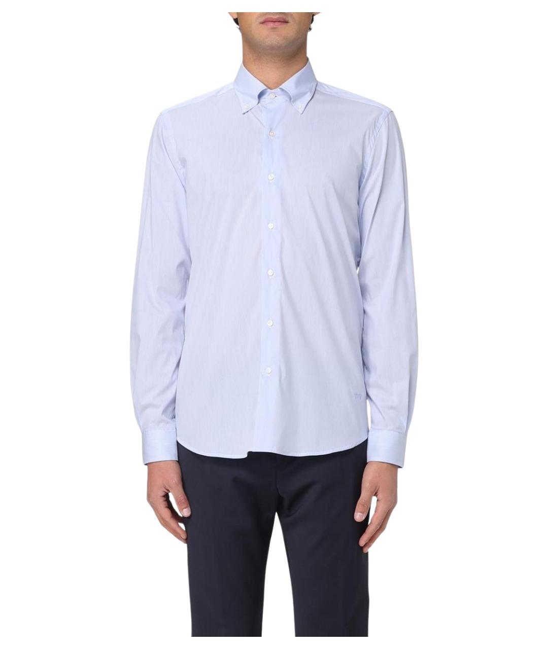 FAY Голубая хлопковая классическая рубашка, фото 1