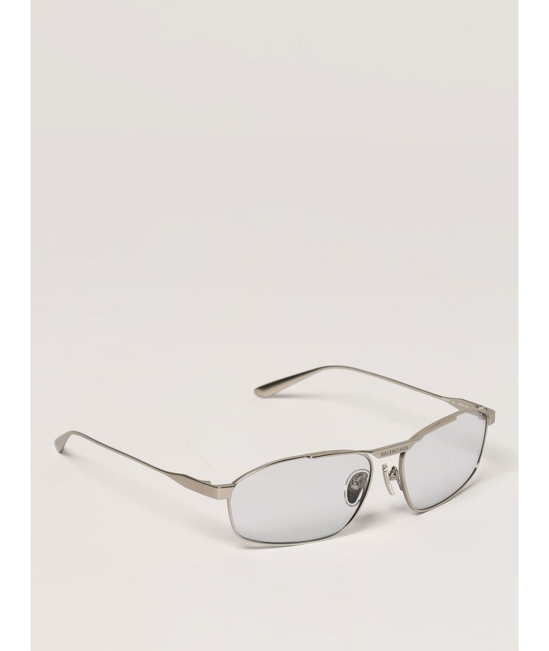 BALENCIAGA Серебряные металлические солнцезащитные очки, фото 5