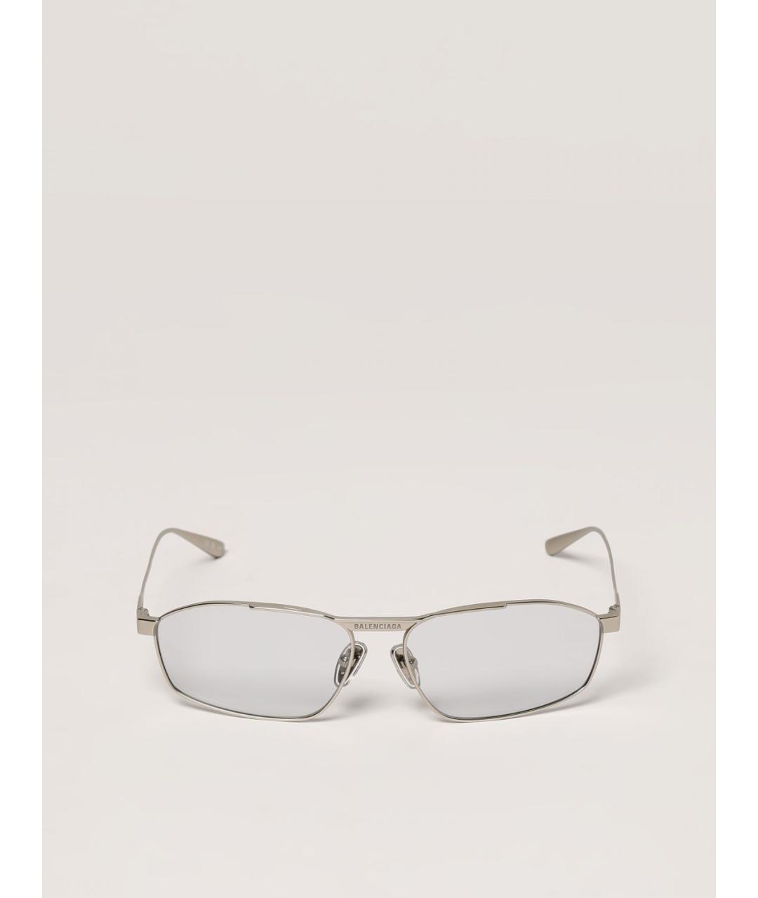 BALENCIAGA Серебряные металлические солнцезащитные очки, фото 2