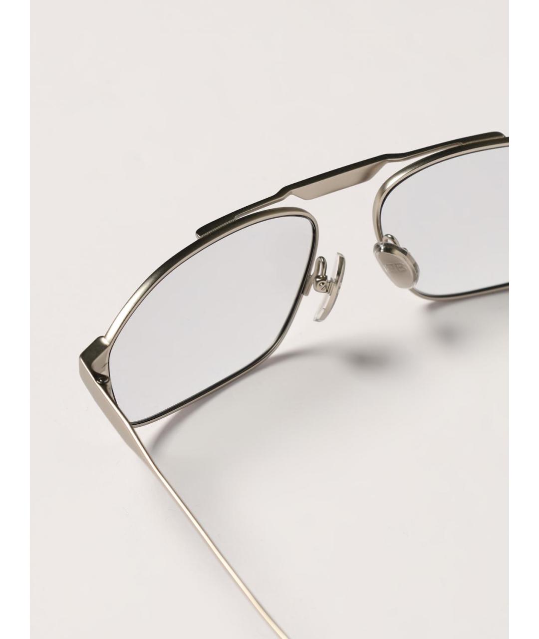 BALENCIAGA Серебряные металлические солнцезащитные очки, фото 4