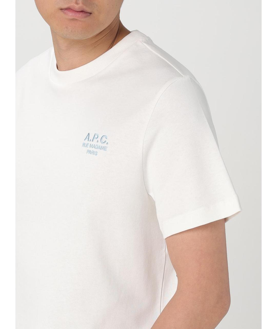 A.P.C. Белая хлопковая футболка, фото 3