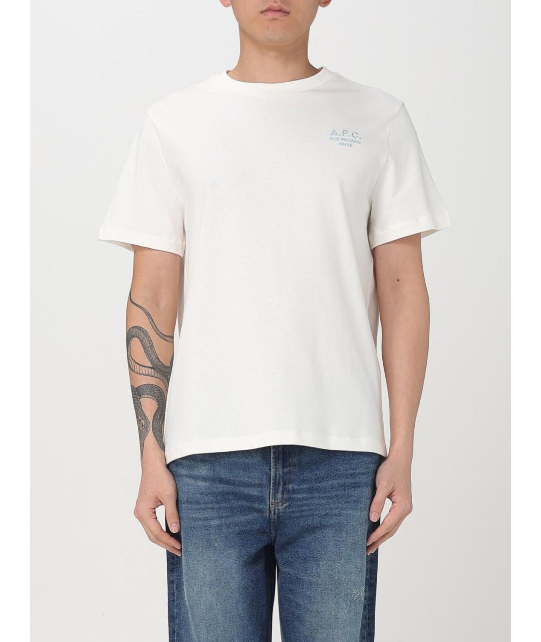A.P.C. Белая хлопковая футболка, фото 4