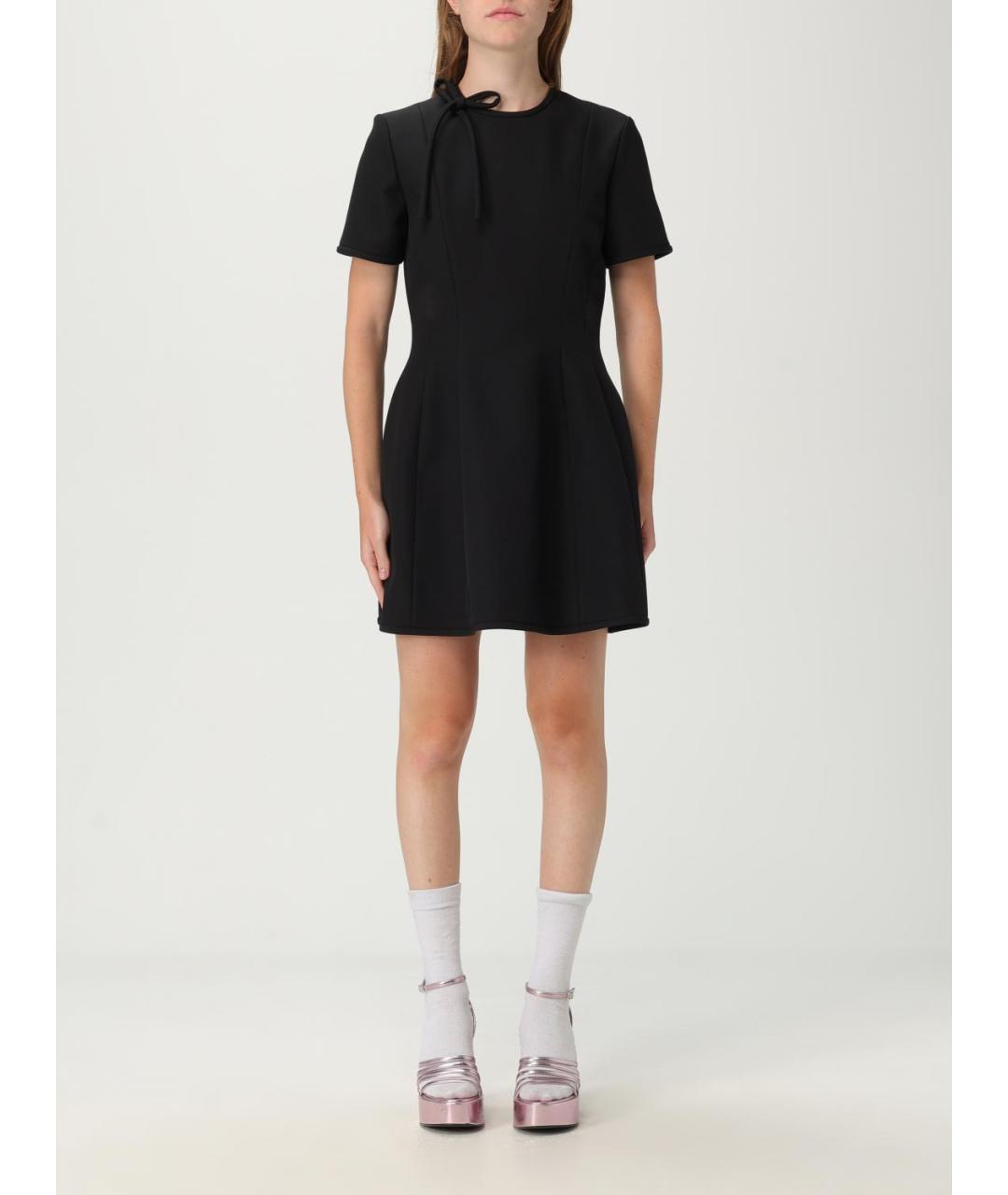 MSGM Черное полиэстеровое повседневное платье, фото 2