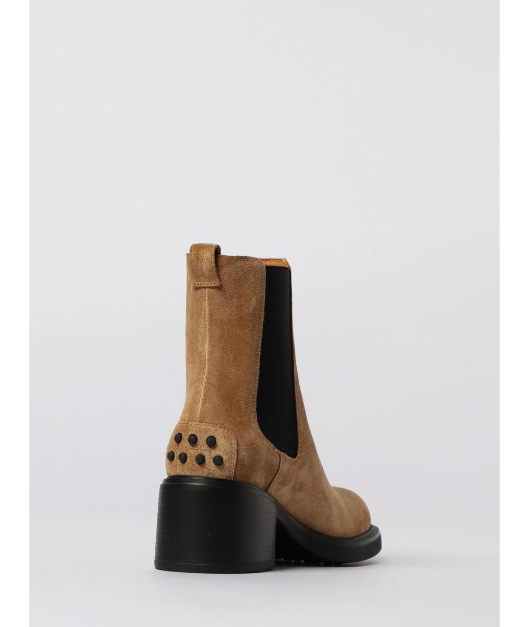 TOD'S Бежевые замшевые ботильоны, фото 3
