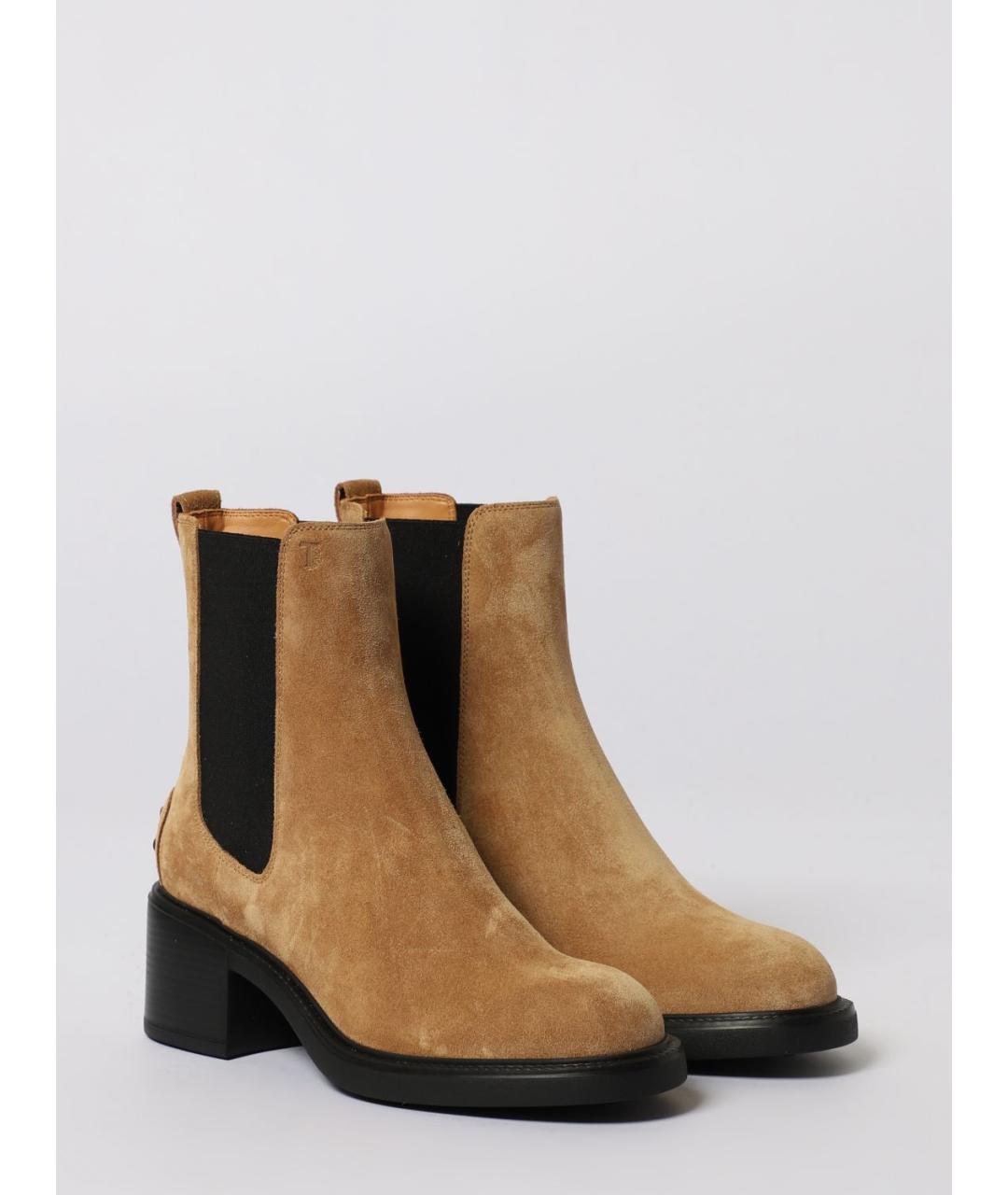 TOD'S Бежевые замшевые ботильоны, фото 2
