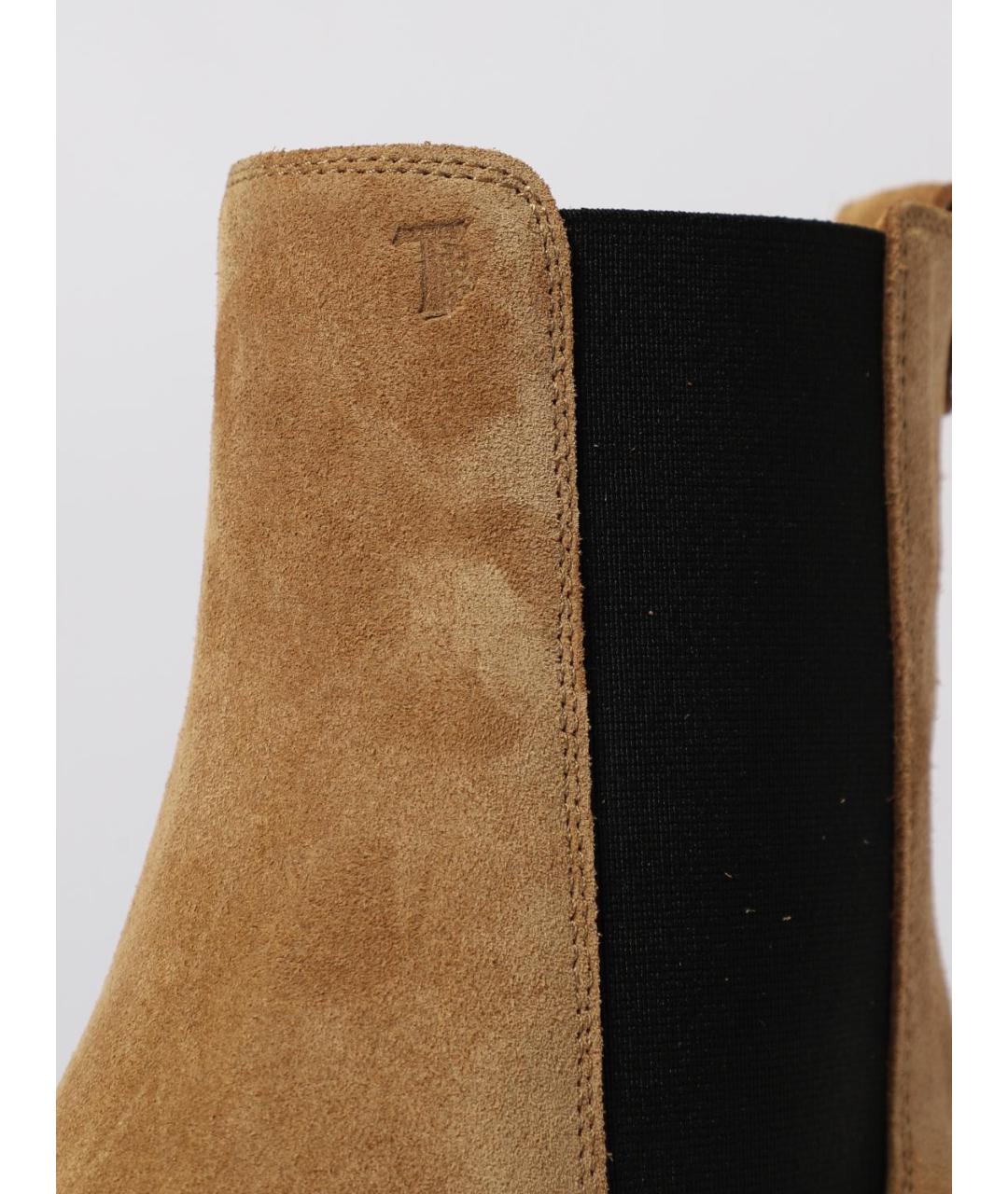 TOD'S Бежевые замшевые ботильоны, фото 4