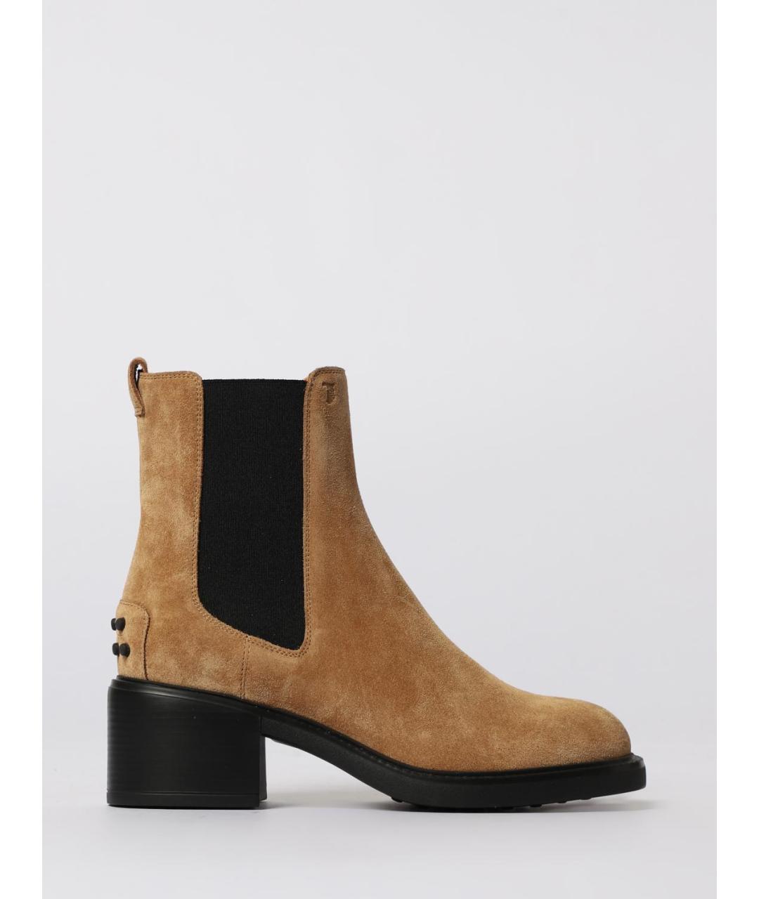 TOD'S Бежевые замшевые ботильоны, фото 5