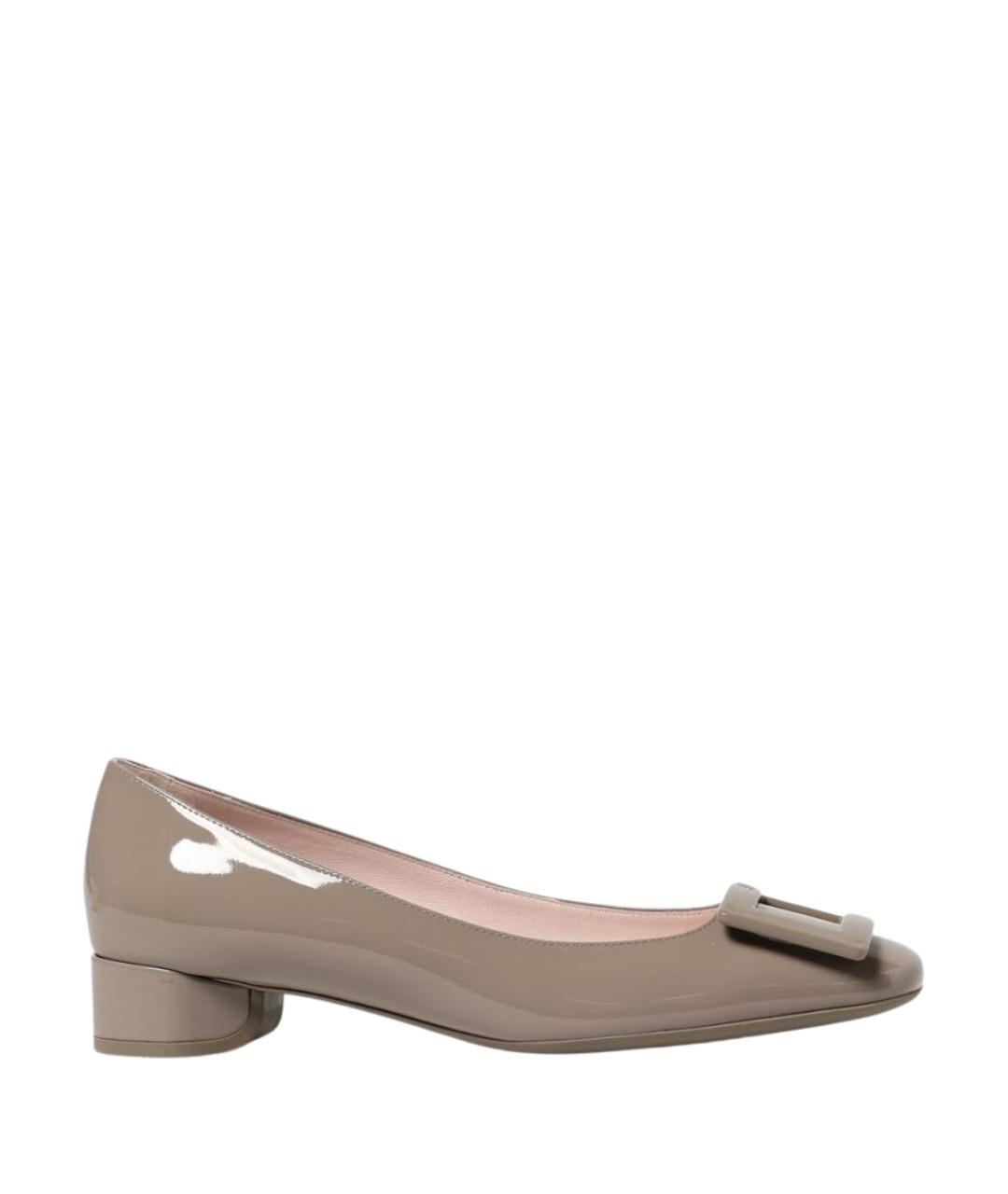 ROGER VIVIER Серые кожаные балетки, фото 1