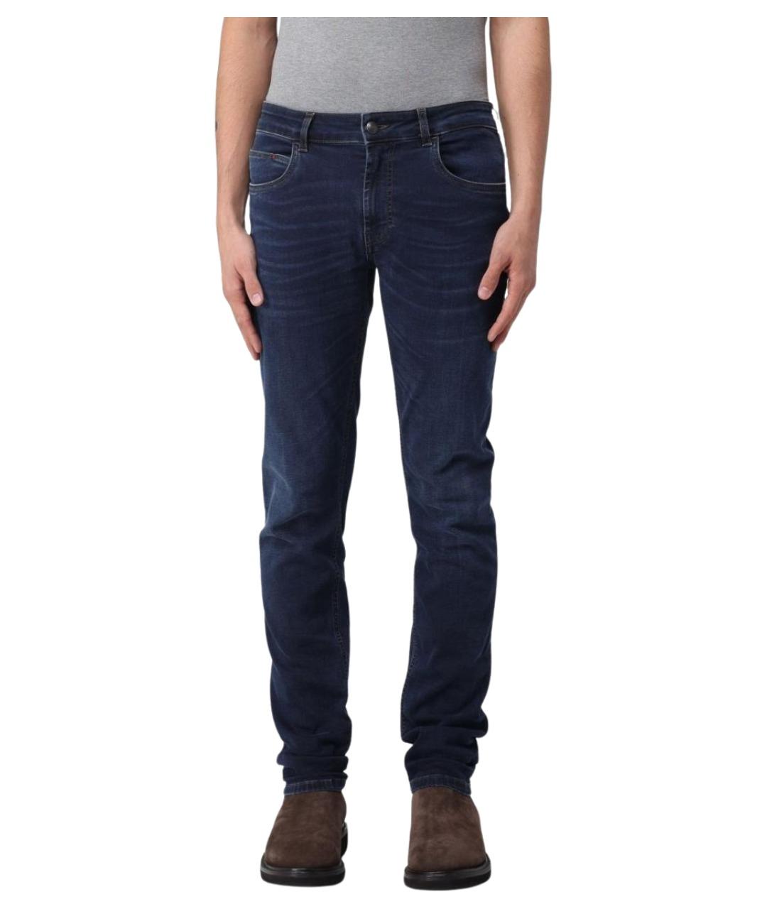 FAY Синие хлопковые джинсы скинни, фото 1