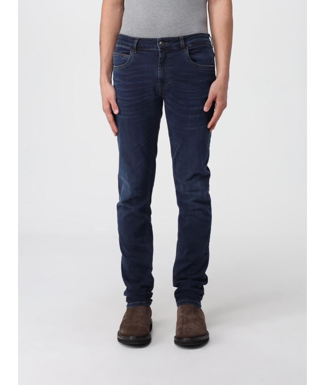 FAY Синие хлопковые джинсы скинни, фото 4