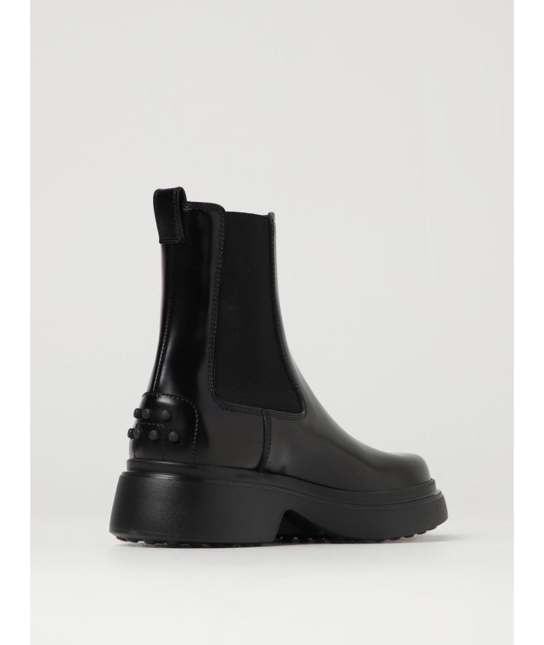 TOD'S Черные кожаные ботинки, фото 3