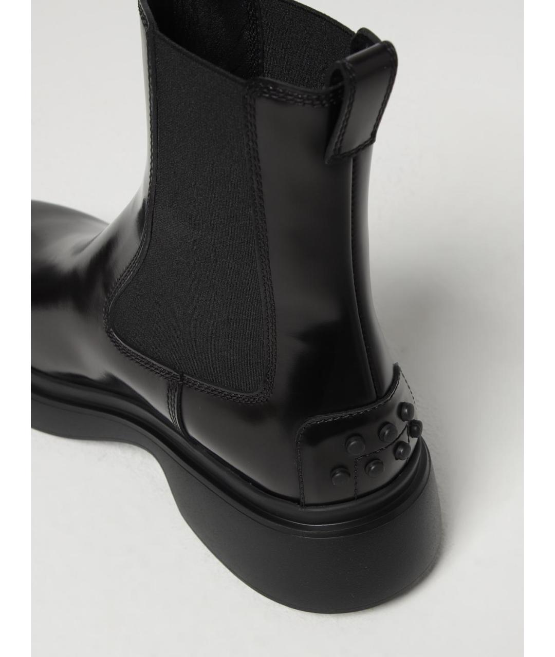 TOD'S Черные кожаные ботинки, фото 4