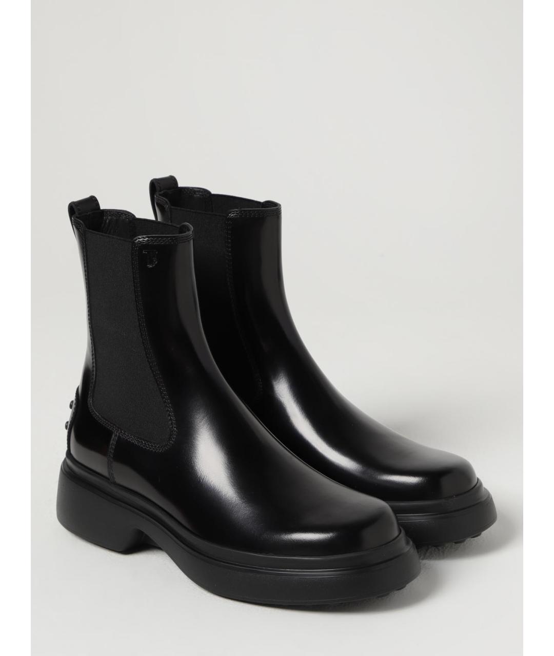 TOD'S Черные кожаные ботинки, фото 2