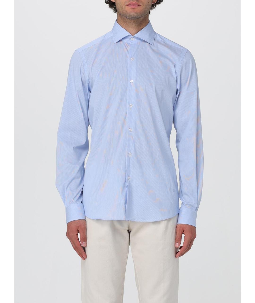 FAY Голубая хлопковая кэжуал рубашка, фото 4