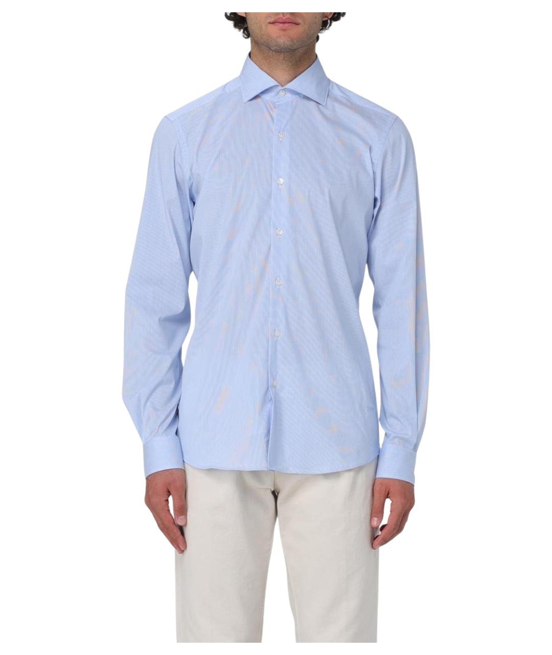 FAY Голубая хлопковая кэжуал рубашка, фото 1