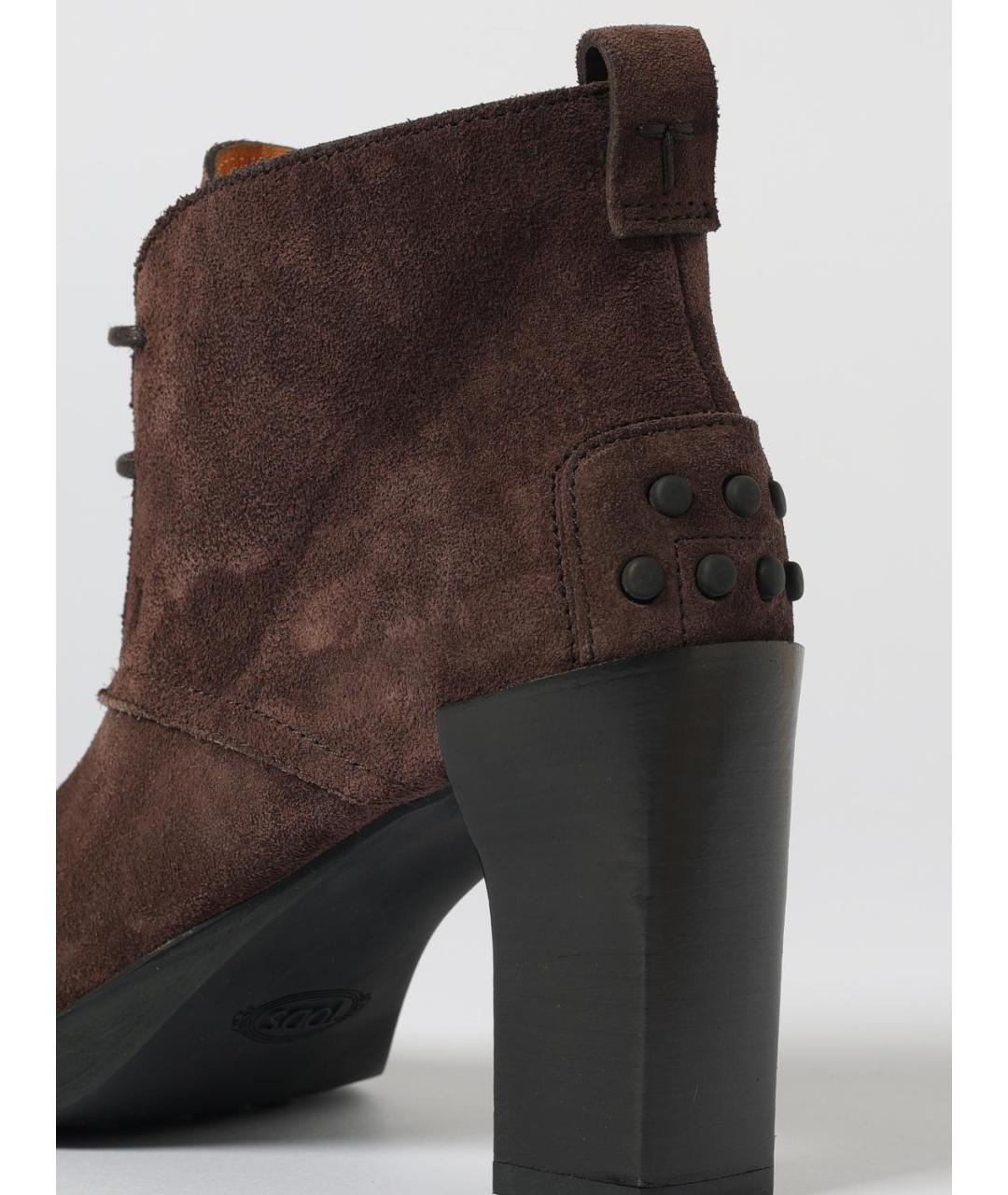 TOD'S Коричневые кожаные ботильоны, фото 4