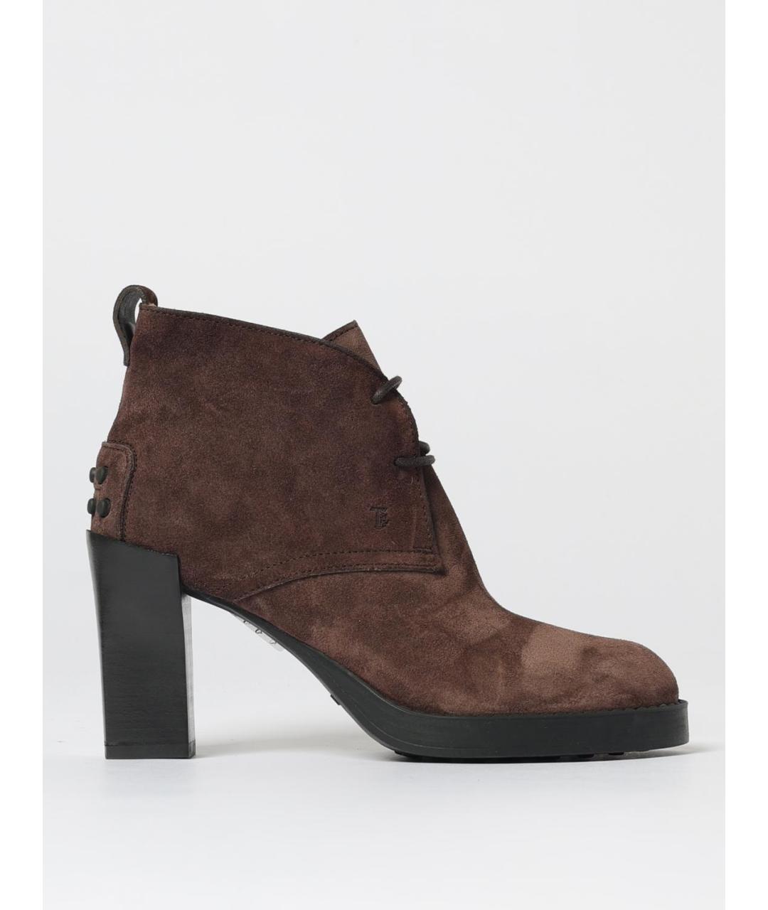 TOD'S Коричневые кожаные ботильоны, фото 5