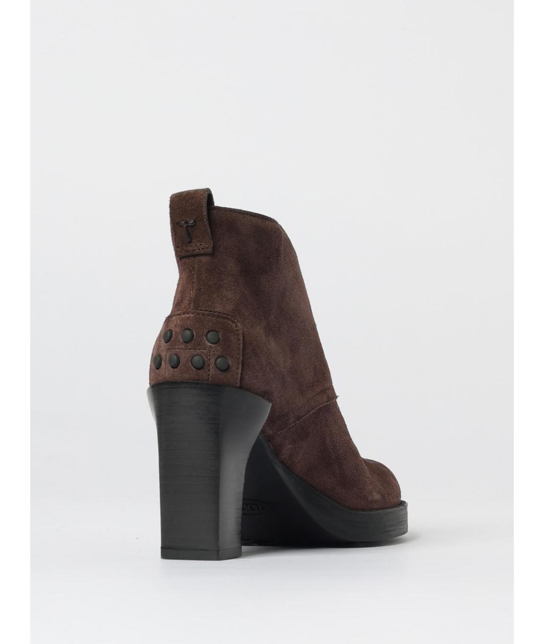TOD'S Коричневые кожаные ботильоны, фото 3