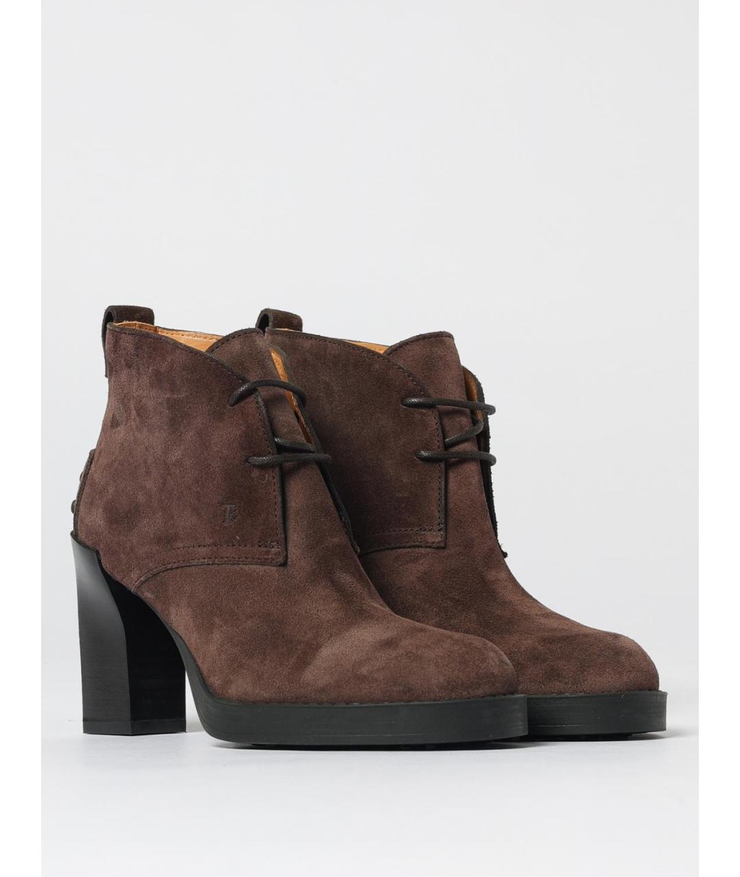 TOD'S Коричневые кожаные ботильоны, фото 2