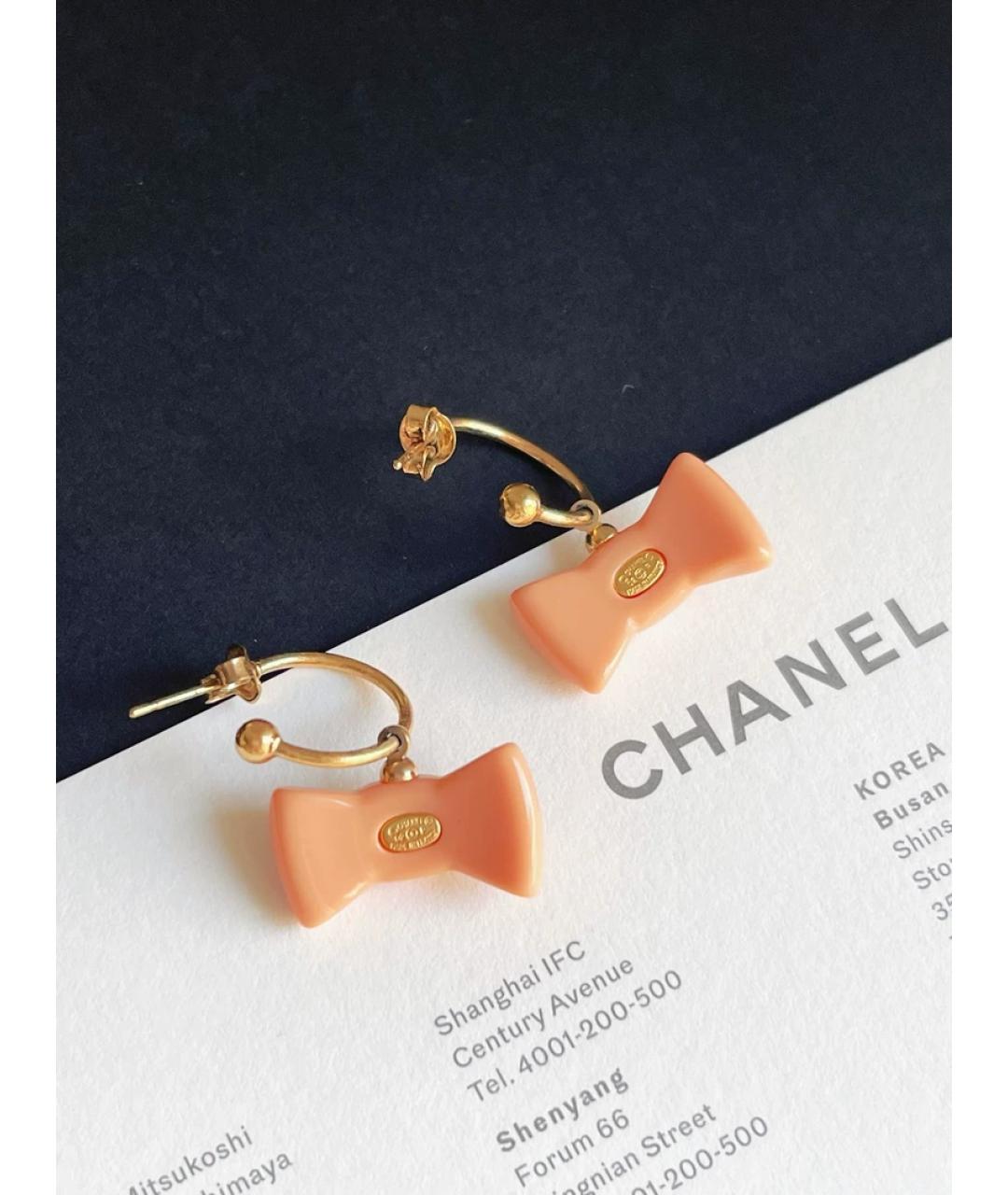CHANEL Коралловые пластиковые серьги, фото 3