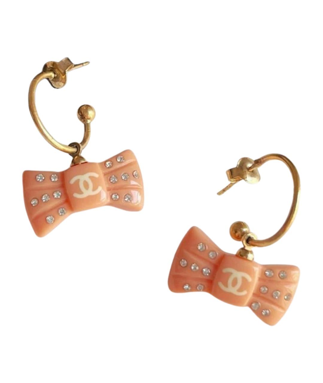 CHANEL Коралловые пластиковые серьги, фото 1