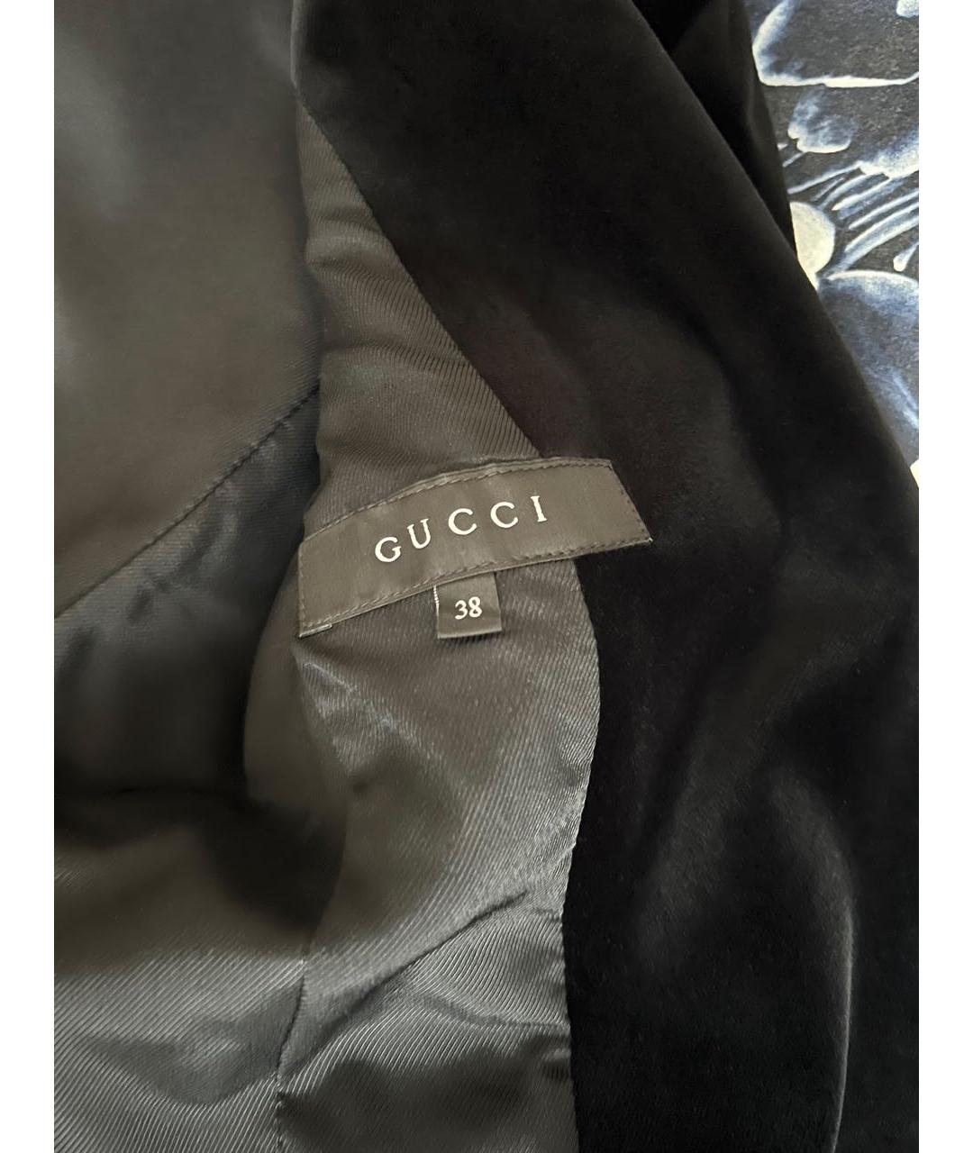 GUCCI Черный бархатный жакет/пиджак, фото 5