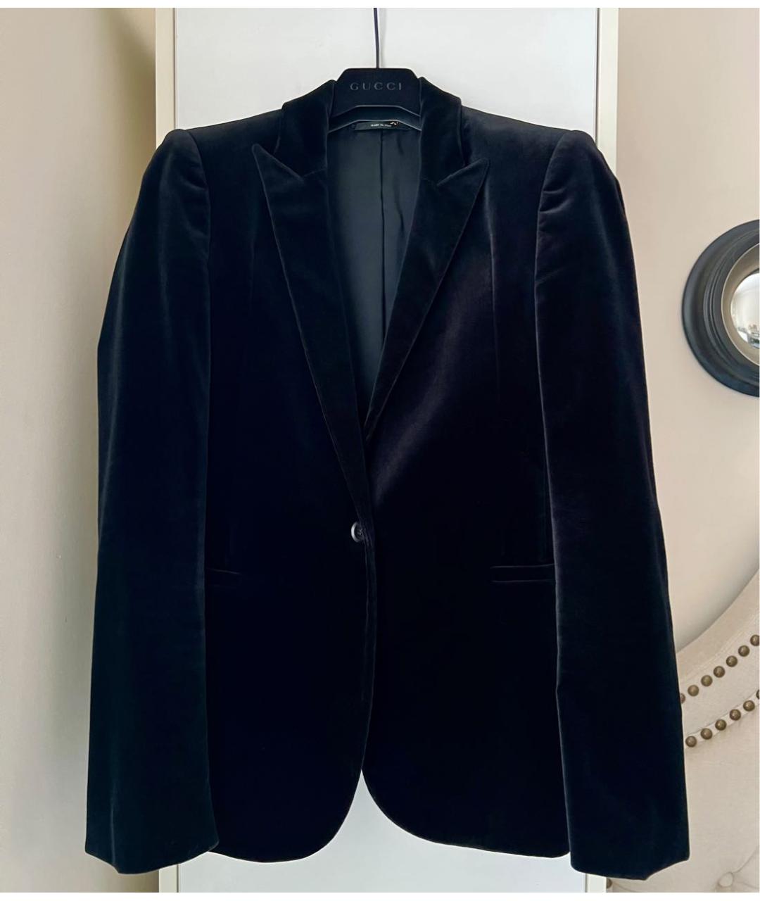 GUCCI Черный бархатный жакет/пиджак, фото 9